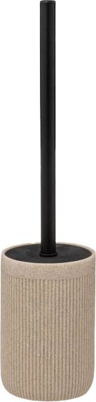 5Five toiletborstel - met houder - zandsteen - geel - rond - 39 cm